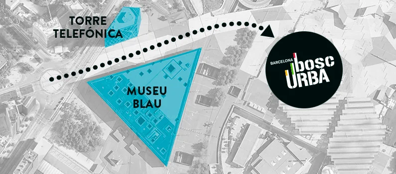 Mapa del Bosc Urbà Barcelona tirolines barcelona